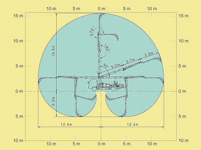 ブーム作業範囲図